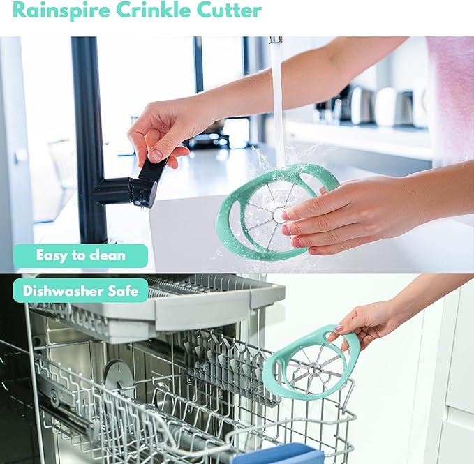 Rainspire Apple Cutter 8 Slices, 8 Blade Apple Slicer and Corer, Apple Corer Tool with Stainless Steel Blades, Super Sharp Fruit Cutter Fruit Slicer, Mint Green