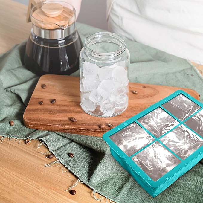 Excnorm Silicone Ice Cube Trays 3 Pack - Large Size Silicone Ice Cube Molds with Leak Proof Removable Lid Square Ice Cube Tray And BPA Free for Cocktail,Whiskey, Stackable Flexible Ice