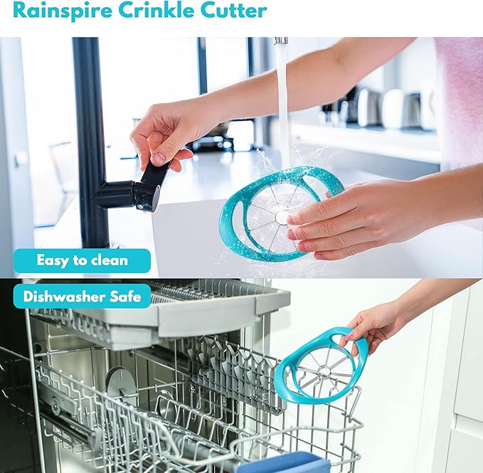 Rainspire Apple Cutter 8 Slices, 8 Blade Apple Slicer and Corer, Apple Corer Tool with Stainless Steel Blades, Super Sharp Fruit Cutter Fruit Slicer, Blue