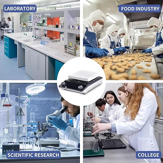 Magnetic Stirrer Hot Plate Stirrer 300℃ Max.5L 5.9inch Magnetic Stir Plate 1600RPM Magnetic Mixer Magnetic Hotplate Stirrer with Stir Bar&Temp Probe Sensor,(No Screen)