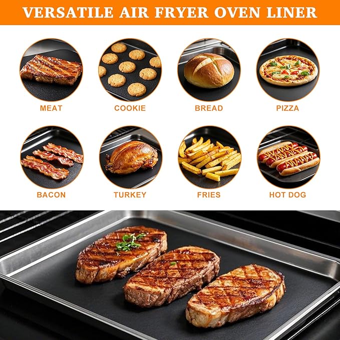 5 PCS Teflon Mats Oven Liner Compatible with Cuisinart Air Fryer Toaster Oven, Air Fryer Liners Reusable for Cuisinart Air Fryer Accessories