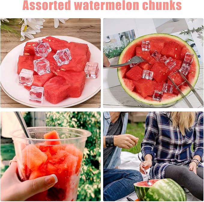 LUTER Watermelon Cutter, Stainless Steel Watermelon Cutting Tool, Practical Fruit Cutting Tool, Fruit Cutting Tool for Party, Camping, Fruit Shapes
