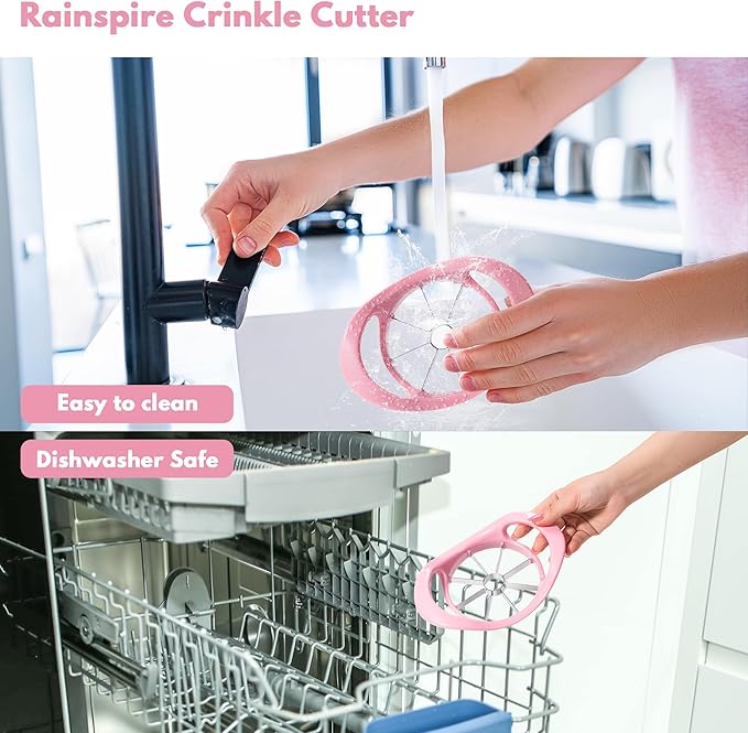 Rainspire Apple Cutter 8 Slices, 8 Blade Apple Slicer and Corer, Apple Corer Tool with Stainless Steel Blades, Super Sharp Fruit Cutter Fruit Slicer, Pink