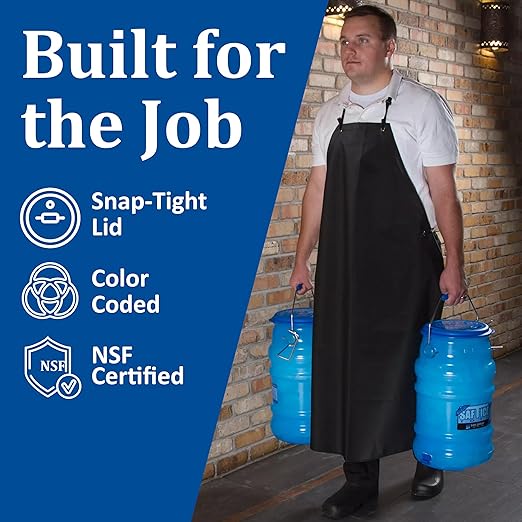 San Jamar-SI6500 Saf-T-Ice Commercial Ice Tote Snap-Tight Lid - Blue, 1 Count (Pack of 1)