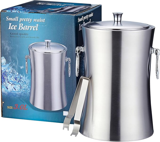 Ice Bucket Kits,3l,Double Wall Stainless Steel