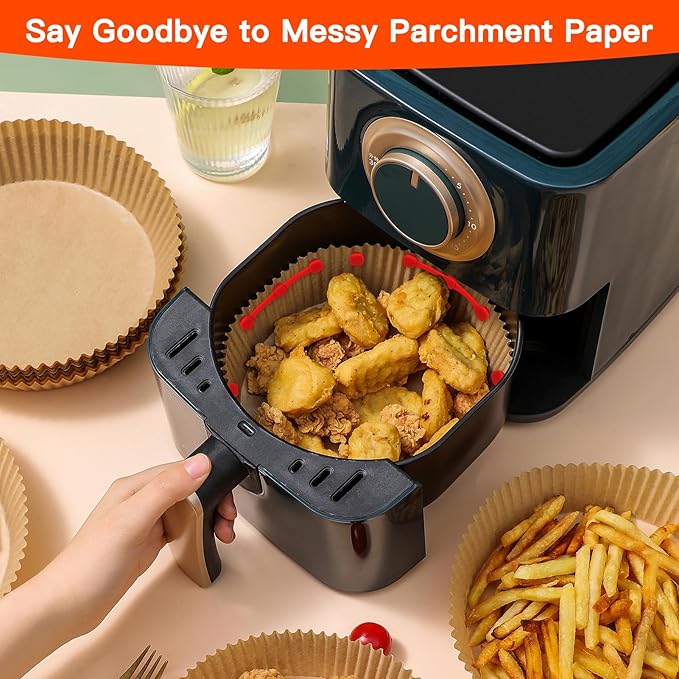 Air Fryer Magnets for Parchment Paper, Upgraded Powerful Magnetic Silicone Buckle for Holding Down Parchment Paper Liners, Lock Disposable Liners Safely and Prevent Paper to Burn