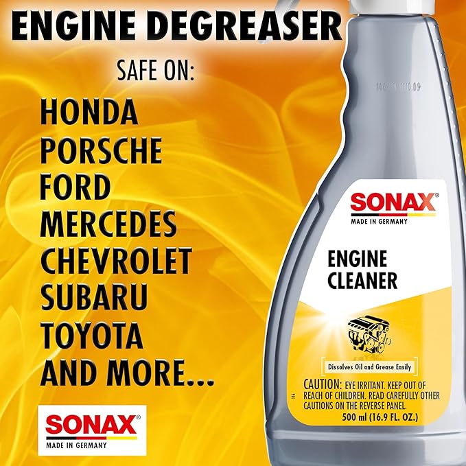 SONAX Engine Cleaner | Powerful Engine Degreaser for Oil & Grease Removal | Safe on Metal, Plastic & Rubber | Phosphate & Solvent-Free Formula | Deep-Cleaning for Hard-to-Reach Areas | 543200 | 500 ml