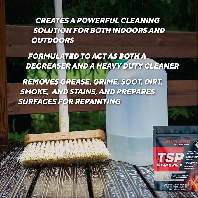 Rutland TSP Clean & Prep, Heavy Duty Cleaner Concentrate, Non Clumping Formula, 1 Pound Bag
