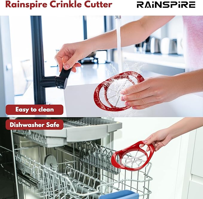 Rainspire Apple Cutter 8 Slices, 8 Blade Apple Slicer and Corer, Apple Corer Tool with Stainless Steel Blades, Super Sharp Fruit Cutter Fruit Slicer (Red)
