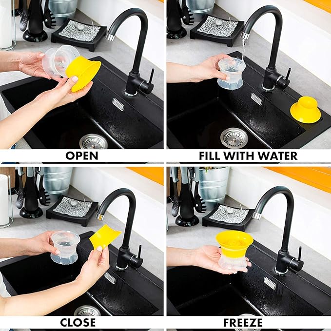 Sphere Ice Maker ball Molds - Large Clear Rubber reusable plastic opal Ice Mold Round Small Ice Cubes Drinks Silicone Tray Silicone Whiskey Ice Cube Trays Balls Makers With Lids Ice Orb