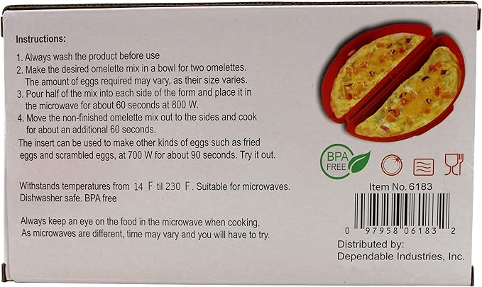 Microwave Egg Cooker for Sandwiches & Omelets – BPA-Free Microwave Egg Poacher, Fried Egg Maker, Omelet Maker, & Scrambled Egg Cooker – 2-Piece Breakfast Maker by Dependable Industries Inc. Essentials