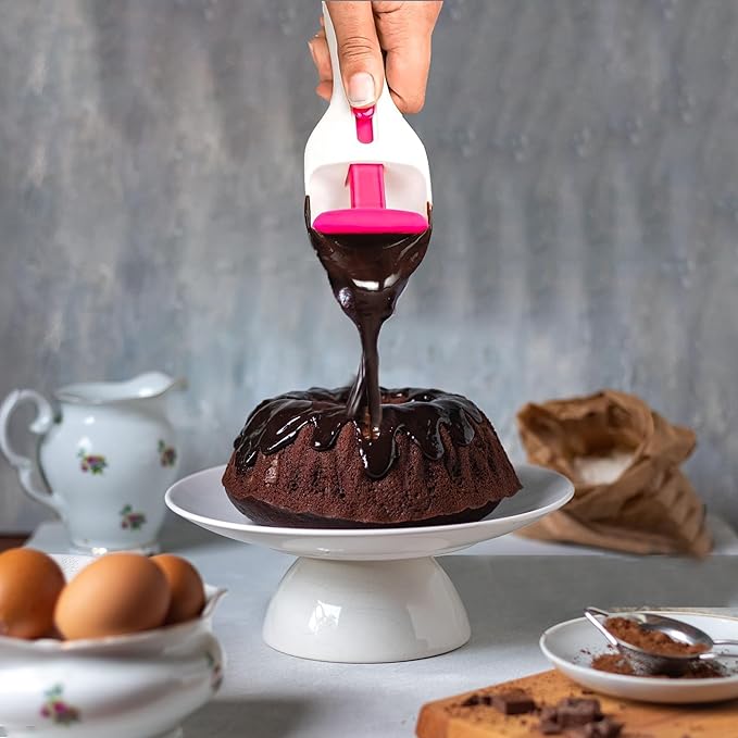 2Pcs Cupcake Scoop Batter Dispenser – One-Touch Sliding Button Dispenses Baking Tool for Muffins, Cakes, Pastry Spatula DIY Home Kitchen Scoopers Distribution Spoon, BPA Free & Dishwasher Safe
