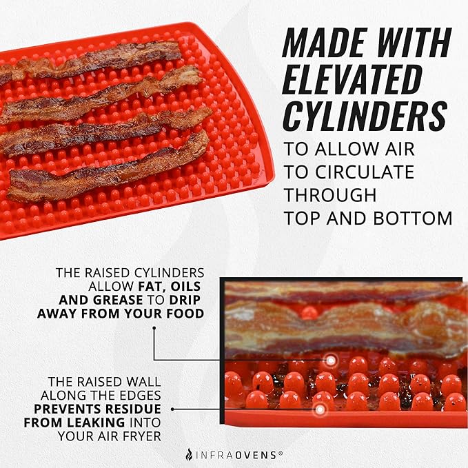 Air Fryer Reusable Liner Accessories for Ninja Foodi Grill 5-in-1 AG301, 4qt Ninja Foodi Accessories, Heat Resistant Liners, Food Safe, Easy Clean Silicone Mat by INFRAOVENS