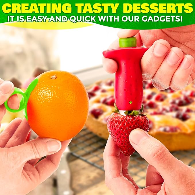 9 Pcs Pineapple Corer and Slicer Set β Sturdy, Sharp & Easy to Clean Pineapple Slicer Tool with Fruit Corer, Slicers and Peelers β Works for Apples, Melons, Avocados, Citrus, Berries, Bananas & More