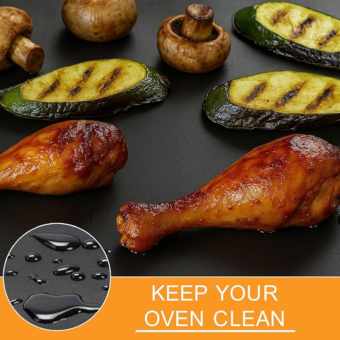 Oven Liners for Bottom of Oven,12"x12" Reusable Non-Stick Heat Resistant Toaster Liners Toaster Mat for Ninja Foodi,Cuisinart,Emeril Lagasse Extra Large 26 QT French Door Air Fryer Oven,4 Pack