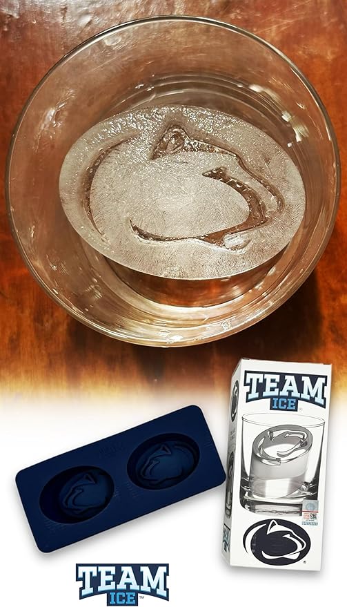 TEAM ICE - Penn State Silicone Ice Cube Tray - Large Silicone Ice Cube Mold for Whiskey & Cocktails, Durable Ice Tray for Game Day Drinks, College Logo Ice Mold for Fans & Tailgate Parties