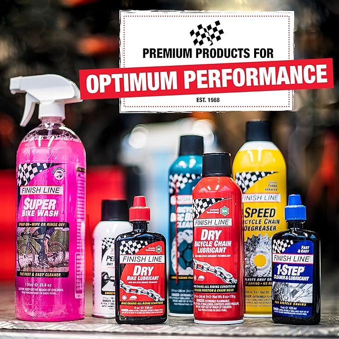 Finish Line Speed Bike Degreaser – Powerful Dry Formula for Bicycle Chains, Gears, and Disc Brakes, Turbo Spray Cleans Fast, Evaporates with No Residue, 18 oz, 3 Pack