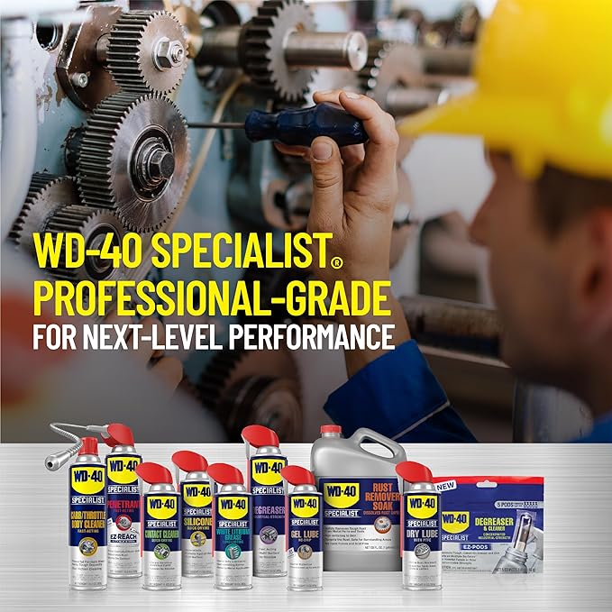 WD-40 Specialist Degreaser with Smart Straw, Heavy-Duty Degreaser for Breaking Down Grease on Engines, Heavy Machinery, Power Equipment and Metal Tools, Industrial Strength Fast-Acting Formula, 15 Oz