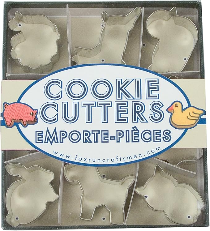 Fox Run Mini Animal Cookie cutters, 0.75 x 1.5 x 1 inches, Metallic