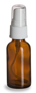 2 Oz Amber Boston Round Glass Bottle with Fine Mist Sprayer