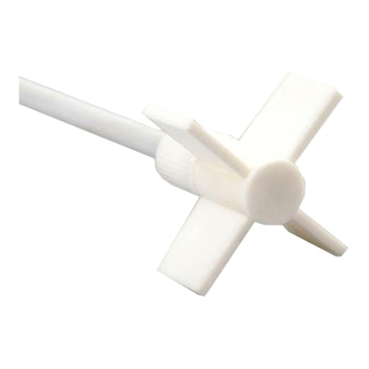 SCILOGEX Lab Cross Stirrer – PTFE Coated, 300mm Shaft 6mm Diameter 65mm Impeller – Durable Overhead Stirring Rod for Laboratory Liquid Mixing & Blending
