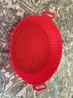 Round Washable Silicone Air Fryer Liners 3 Pack Black, Gray and Red