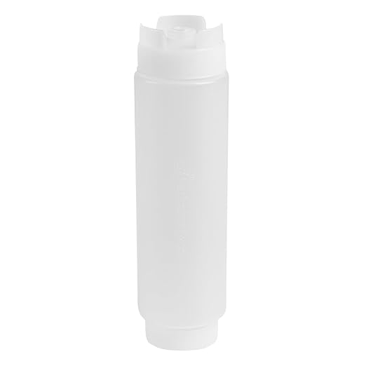 Restaurantware First In First Out 16 Ounce Condiment Squeeze Bottle 6 Refillable Lid FIFO Squeeze Bottle - Precision Dispensing Tip Flexible Clear Plastic Squeeze Bottle For Sauces