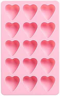 Cute Ice Cube Trays Silicone Chocolate Mold Wax Melt Molds Easy Release Ice Trays Non-Stick Chocolate Soap Pudding Jello Ice Cube Tray (Heart)