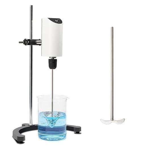 ONiLAB Lab Analog Overhead Stirrer, OLED Digital Overhead Stirrer, 10L Capacity, 200-2500rpm,Max.Viscosity 10000mpas,Overhead Mixer with Support Stand&Two Stirring Rods
