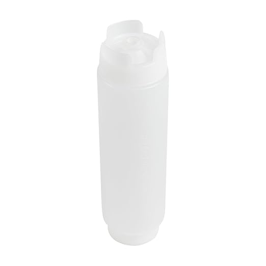 Restaurantware First In First Out 16 Ounce Condiment Squeeze Bottle 6 Refillable Lid FIFO Squeeze Bottle - Precision Dispensing Tip Flexible Clear Plastic Squeeze Bottle For Sauces