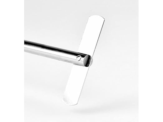 SCILOGEX Lab Straight Stirrer - 316L Stainless Steel, 400mm Shaft x 8mm Diameter with 60mm Impeller – Durable Overhead Stirring Rod for Laboratory Mixing & Blending