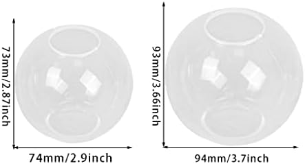 FineInno 2Pcs Large Sphere Resin Molds 4", 3" Clear 3D Seamless Crystal Ball Silicone Molds for Flowers Preservation DIY Epoxy Round Orb Soap Candle