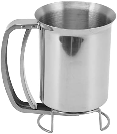 1000ml Stainless Steel Pancake Batter Dispenser, Handheld Pancake Batter Pourer with Spout Squeeze Handle for Cupcakes Belgian Waffles Crepes Muffin Baking