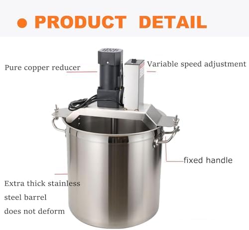 Automatic Pot Stirrer Mixer, Electric Food Mixer with Adjustable Speed and 4-Blade Scraper, Portable Mortar Mixer for Commercial Use