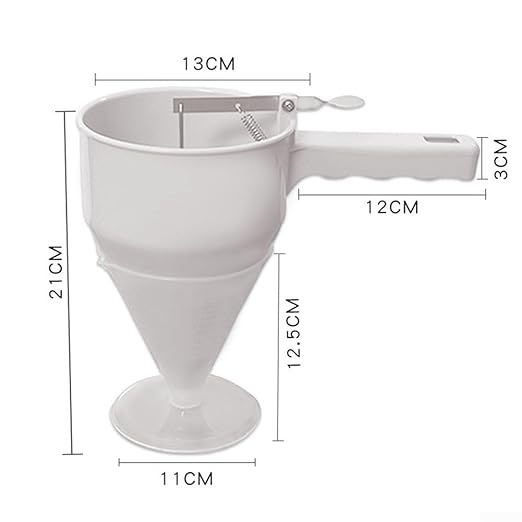 FABULETTA Pancake Batter Dispenser with Plunger for Small Octopus Balls, ABS Cake Dispenser Funnel for Takoyaki, Cupcakes, Muffins, Dishwasher Safe Kitchen Tool(A)