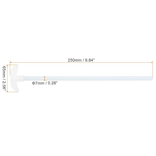 MECCANIXITY PTFE Electric Stirring Rod 250x65mm Length Overhead Stirrer Mixer Shaft with Foldable Paddle for Lab