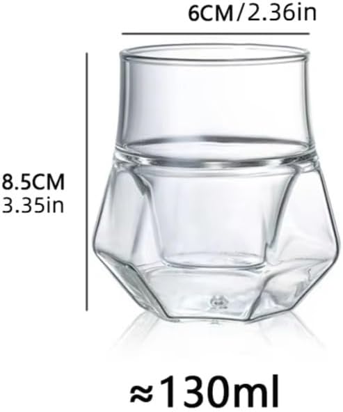 Set of 2 Coffee Cups, Double Wall Glass Anti-scald Cups, Coffe Cups, Tea Mug Insulated 130ml Espresso Cup Perfect for Espresso Latte and Cappuccinos