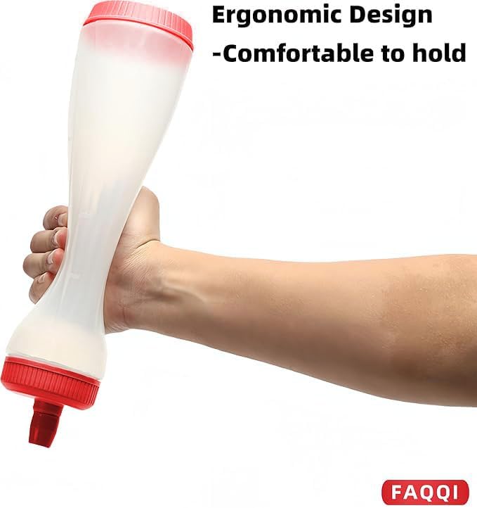 Premium Pancake Pen - Batter Squeeze Bottle for Perfect Pancake Designs | Easy-to-Clean Pancake Batter Dispenser with Drip-Free Valve | Ideal for Pancakes, Waffles, and Baking Needs Red