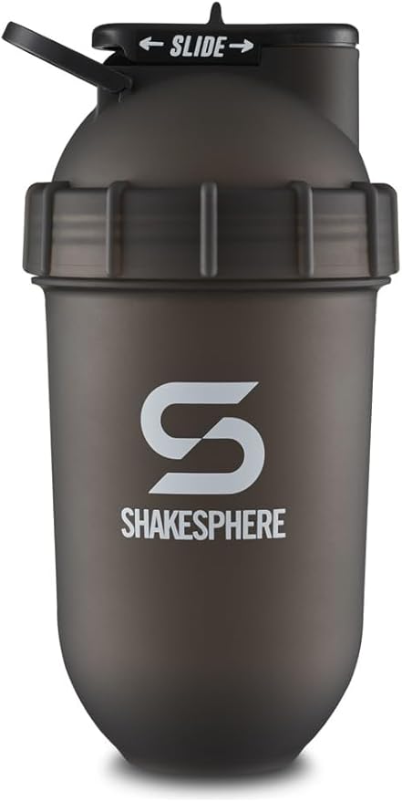 SHAKESPHERE Shaker Bottle - 24oz Leak-Proof Protein Shaker Bottle for Pre Workout, Smoothie, and Powder Drink Mixes, No-Blade Mixer for Gym, BPA-Free, Easy Clean & Easy to Carry (Frosted White)