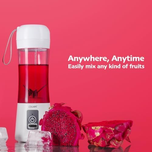 Portable Blender - Cordless 13oz. Personal Blender for Shakes and Smoothies, Licuadora, BPA Free, USB-C Rechargeable, Mini juicer for Travel, Leakproof, Juicer Cup, Ice Crush (Pink)