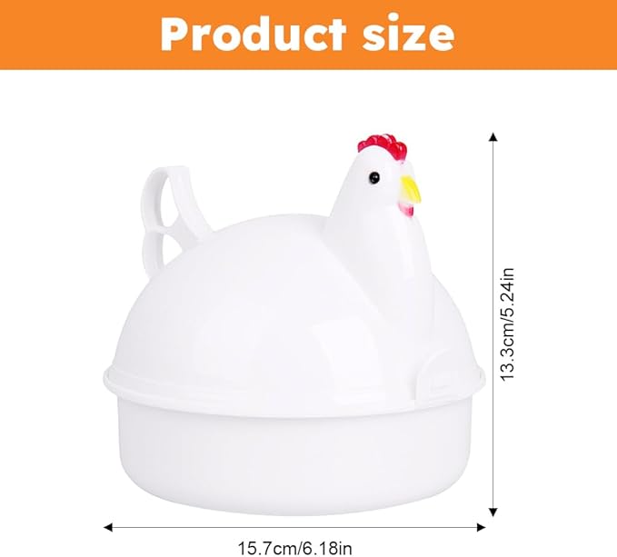 Chicken Shaped Microwave Egg Boiler, Microwave Eggs Poacher, Cooker Boiler Steamer Gadgets for Hard Boiled Egg, Poacher Boiler Cooker for Home Kitchen Restaurants