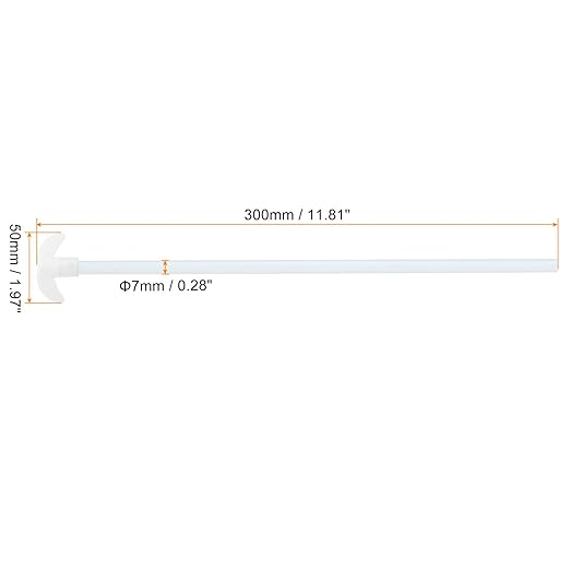 MECCANIXITY PTFE Electric Stirring Rod 300x50mm Length Overhead Stirrer Mixer Shaft with Foldable Paddle for Lab