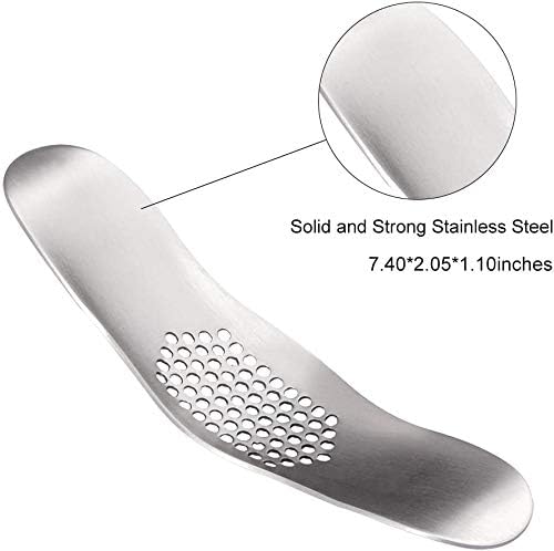 Fu Store Garlic Press 304 Stainless Steel Garlic Rocker Mincer Food Grade with Silicone Peeler Garlics, Color Random Peeler