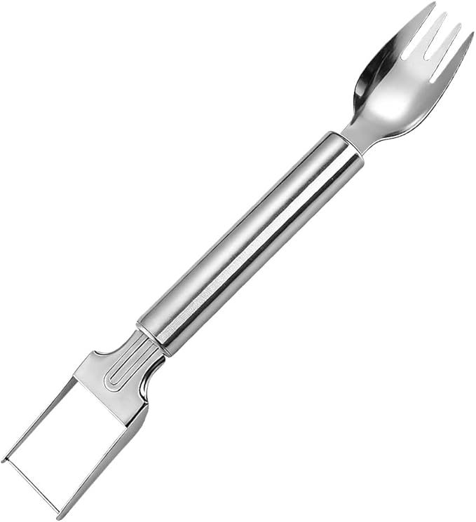 Watermelon Slicer, 2-in-1 Stainless Steel Fruit Cutter and fork,Summer Watermelon Cutter Slicer Tool, Portable Kitchen Gadget for Home Camping Picnics Parties (1)