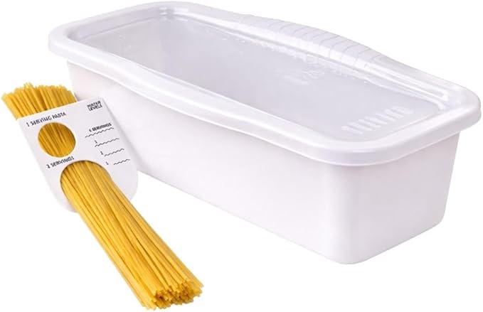 Microwave Pasta Cooker with Built-In Portion Tool, BPA-Free Microwave Pasta Maker for Spaghetti, Ramen & Vegetables, Dishwasher Safe