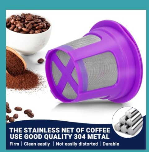 [SANYEDOU] Reusable Coffee Filters Reusable K Cup Filters Cups K Cups For Keurig 1.0+2.0 Mini K cup Refillable Pods BPA Free-(6 PACK)