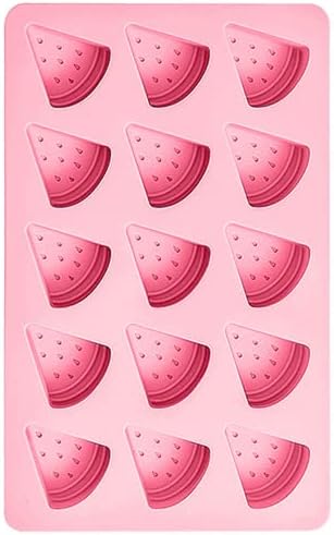 Cute Ice Cube Trays Silicone Chocolate Mold Wax Melt Molds Easy Release Ice Trays Non-Stick Chocolate Soap Pudding Jello Ice Cube Tray (Watermelon)
