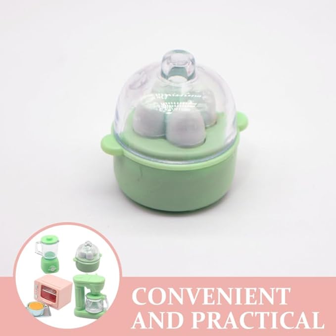 Vicasky Mini Kitchen Dollhouse Accessories Set: 1:12 Scale Oven Coffee Maker Blender Juicer Cheese Cake & Egg Cooker for Dollhouse Kitchen Decor Pretend Play for Kid Toddler Microwave Breakfast