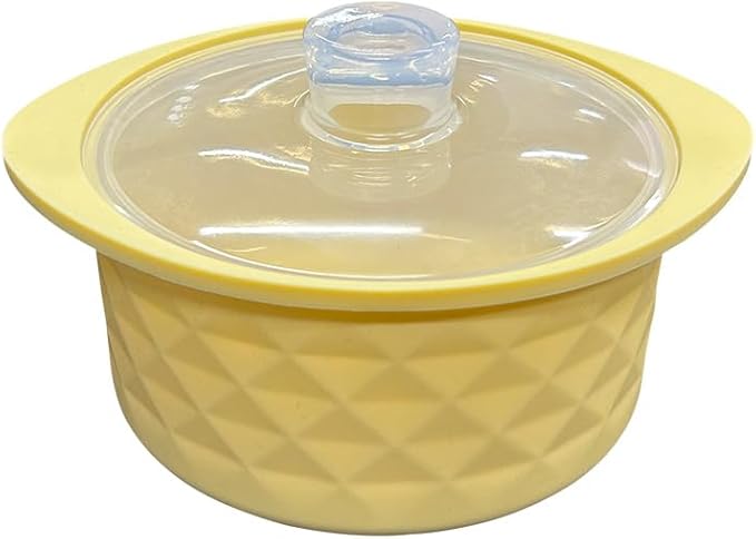 30oz Microwave Silicone Steamer, Oven & Dishwasher Safe to 482°F, Easy Clean, Microwave Pot with Handle & Lid, Korea Design 100% Food Grade Steamer Bowl (900ml)