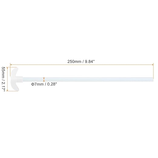 MECCANIXITY PTFE Electric Stirring Rod 250x55mm Length Overhead Stirrer Mixer Shaft with Foldable Paddle for Lab